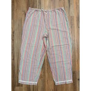 Secret Treasures 100% Cotton Striped Pajama Pants L Multi Color Sleepwear‎